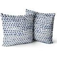 thumbnail image 1 of Polka Dot Pillow Covers Set of 2 Navy Blue Cream Throw Pillows 20x20 in Outdoor Boho Design Brush Strokes Decorative Pillowcase Square Cushion Cover Linen Pillow Case for Home Sofa Couch Bed, 1 of 6
