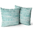 thumbnail image 1 of Polka Dot Pillow Covers Set of 2 Teal Green Cream Throw Pillows 18x18 in Outdoor Boho Design Brush Strokes Decorative Pillowcase Square Cushion Cover Linen Pillow Case for Home Sofa Couch Bed, 1 of 6