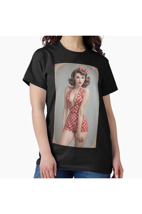 Polka Dot Pin-Up Elegance H3528, Premium Unisex Tee – Extended Sizes Up to 5XL