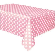 Unique Dotted Rectangular Plastic Table Cover, 54" x 108", 1 Pc, Light Pink