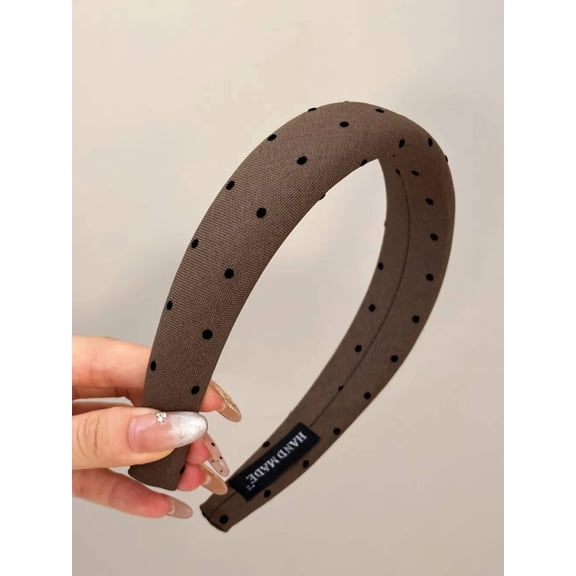 Polka Dot Polyester Wide Headband