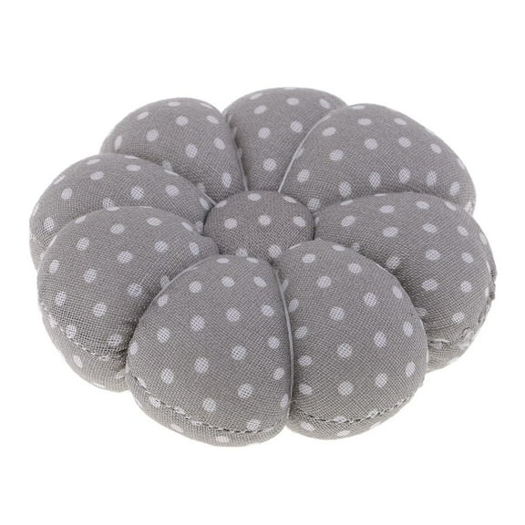 Polka Dot Pumpkin Fabric Sewing Pin Cushion With Elastic Wrist Belt Grey