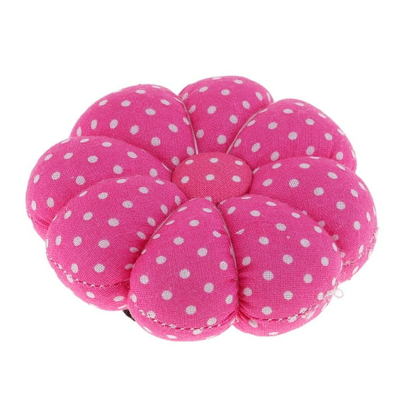 Polka Dot Pumpkin Fabric Sewing Pin Cushion With Elastic Wrist Belt Rose Red