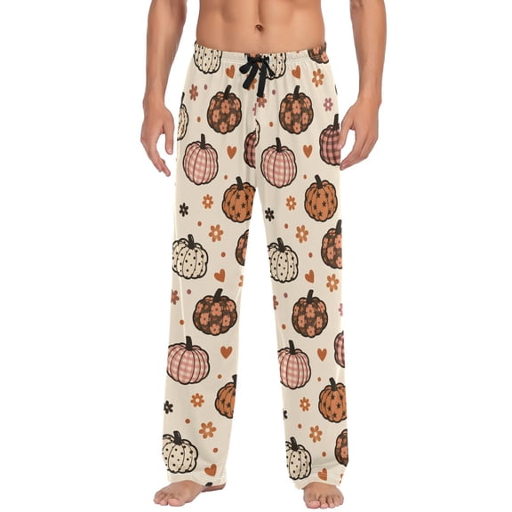 Polka Dot Pumpkin Men's Pajama Pants Lightweight Pjs Bottoms Sleepwear Bottom Pants with Pocket Drawstring