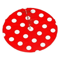 Polka Dot Red Christmas Tree Skirt for Xmas Holiday Home Decor Farmhouse Decorations Indoor 48"