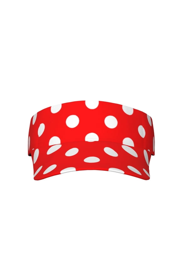 Polka Dot Red Sports Sun Visor Hats Adjustable Sun Visor Caps For Women And Men