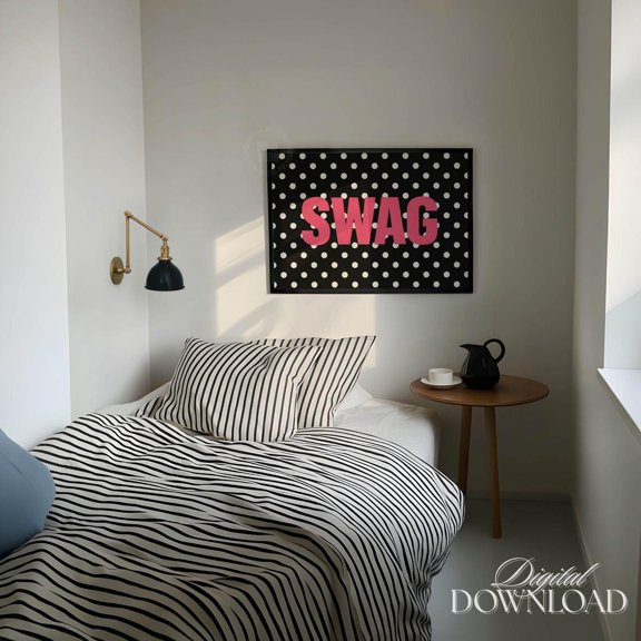 Polka Dot Retro Wall Art Trendy Modern Decor Living Room Bedroom Office