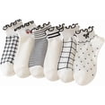 thumbnail image 1 of Polka Dot Ruffle Low Ankle Socks for Women Cute Thin No Show Socks Lightweight Pastal Color Soft Sock 5/6 Pairs, 1 of 7