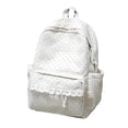 thumbnail image 1 of Polka Dot School Backpack, Multi-Pockets Lace Trim Backpack, Large Capacity Backpack for Student College, White, 1 of 3