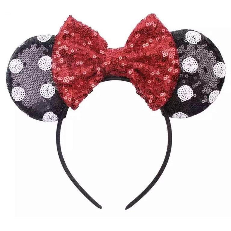 Minnie Mouse Ear Headband for Adults • Polka Dot and sequins Water Butlers | Disney Minnie Mouse Polka Dot Sequin Ears  main image 4