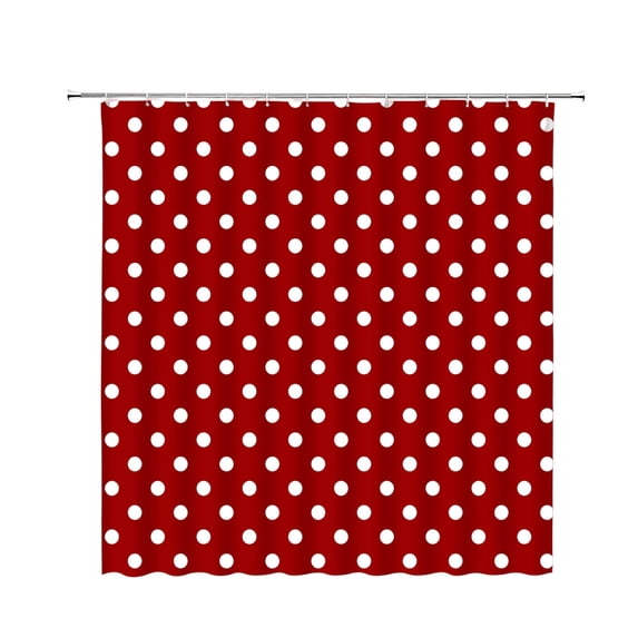 Polka Dot Shower Curtain Colorful Retro Cute Spot Vintage Fabric Decorative Bathroom Curtains with Hooks,180X180cm