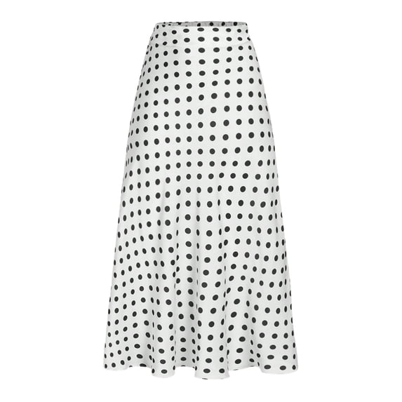 Polka Dot Skirt Party Work Office Wear Casual Daily for Perfect Fabric Breathable Comfortable Summer Printed Satin Skirt