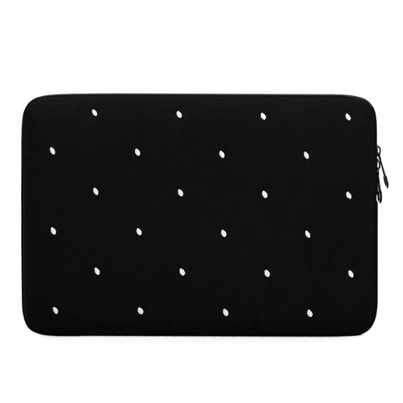 Polka Dot Slim Mini Device Protective Bag, Shockproof Padded Small Electronics Sleeve Pouch (Black, Small)