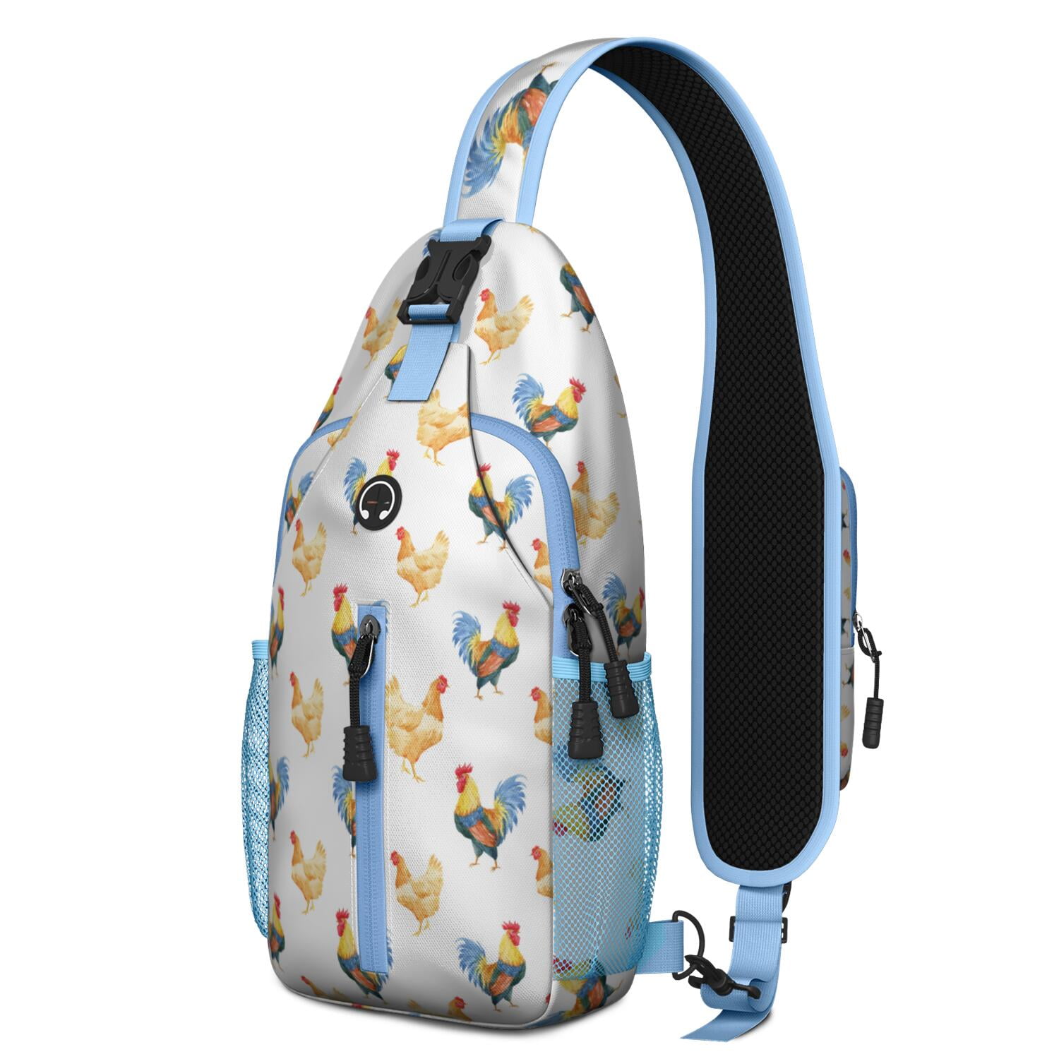Polka Dot Sling Backpack – Classic Black and White Dot Pattern Crossbody Shoulder Bag, Retro Geometric Daypack for Women, Lightweight & Water-Resistant