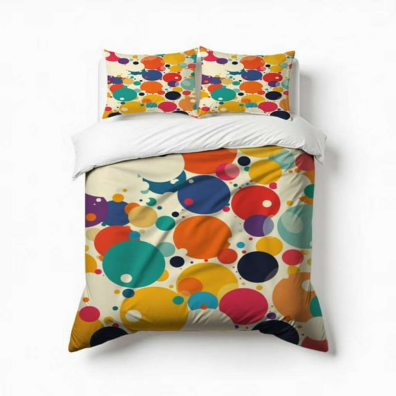 Polka Dot Spotty Circle Spots Bedding Set 3 Pcs Soft Microfiber Quilt Cover For Bedroom Decor, Comforter Cover With 2 Pillowcase