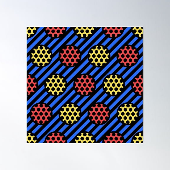 Polka Dot Stripe Pattern 326 Poster Wall Art, Modern Wall Decor For Living Room Bedroom, 24x24 UNFRAMED