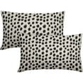 thumbnail image 1 of Polka Dot Throw Pillow Covers 12x20 Set of 2 Black Cream Throw Pillows Boho Design Brush Strokes Decorative Outdoor Pillowcase Square Cushion Cover Linen Pillow Case for Home Sofa Couch Bed, 1 of 6