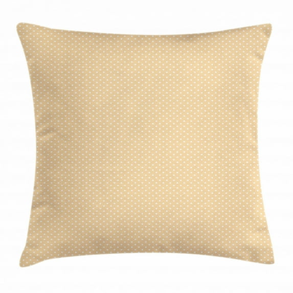 Polka Dot Throw Pillow Cushion Cover, Romantic Pastel Colored Pattern with Vintage Geometric Polka Dots Print, Decorative Square Accent Pillow Case, 18 X 18 Inches, Champagne White, by Ambesonne
