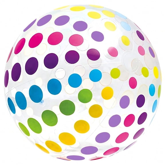 Polka Dot Transparent Inflatable Beach Ball, Multicolor, 1 Pack