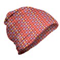 thumbnail image 1 of Polka Dot Unisex Beanie, Doodle Style Brush Hits, Hiking Outdoors, Vermilion and Multicolor, by Ambesonne, 1 of 1