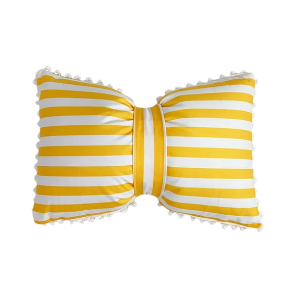 Polka Dot Velvet Bow Lumbar Pillow, Detachable Decorative Throw Cushion For Living Room Sofa Bed And Office, 19.6x13 Inches