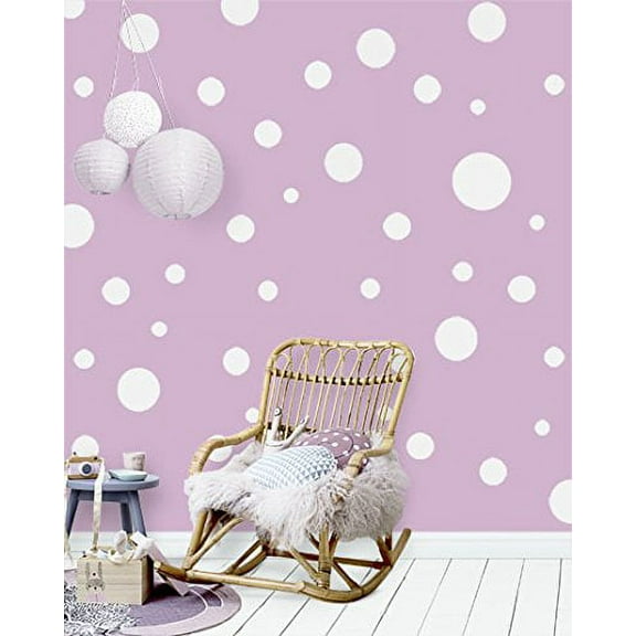 Polka Dot Wall Decals (63) Girls Room Wall Decor Stickers, Wall Dots, Vinyl Circle Peel & Stick DIY Bedroom, Playroom, Kids Room, Baby Nursery Toddler to Teen Bedroom Decoration 3"-6.5"