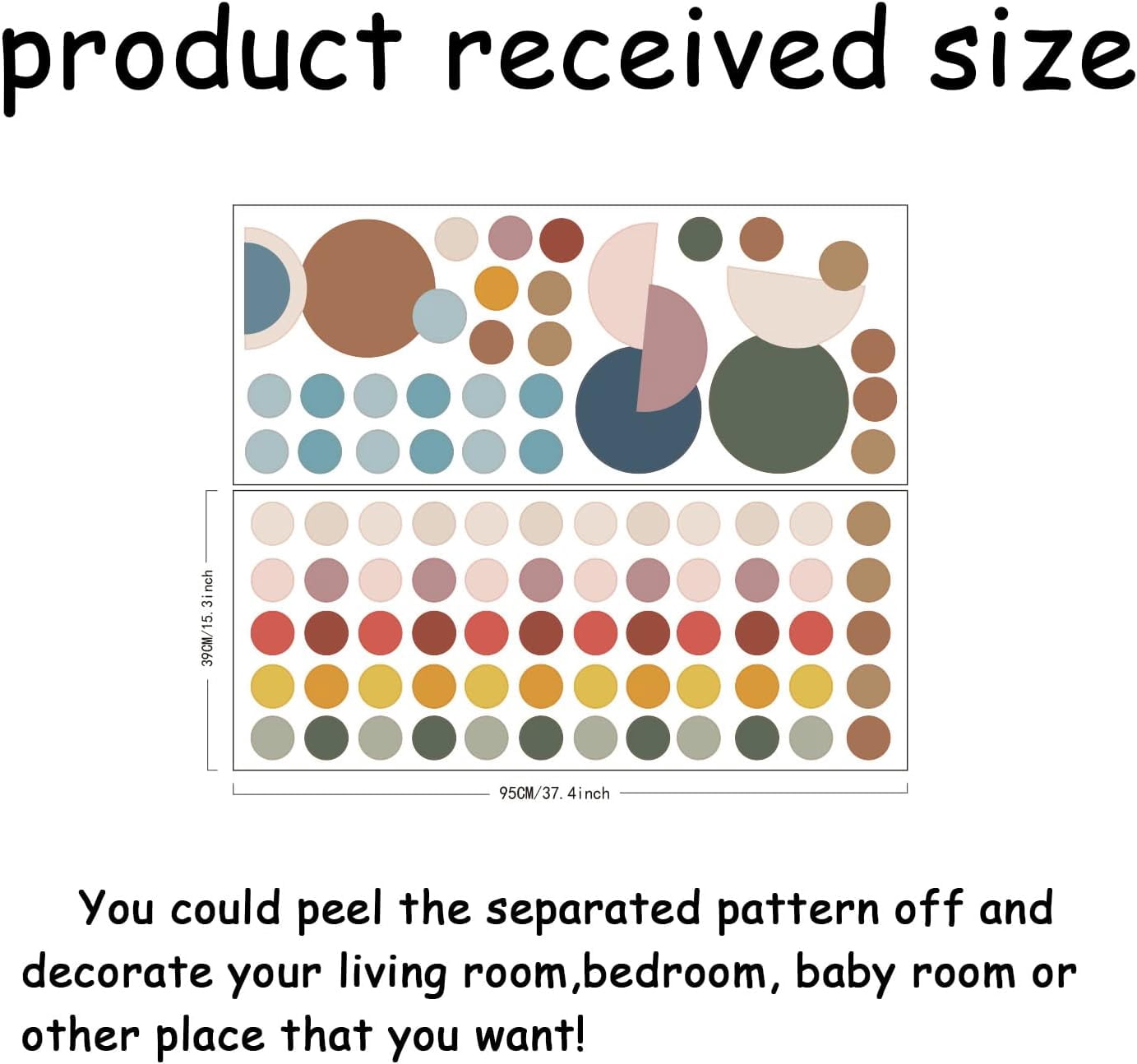 Polka Dot Wall Decals 87 Pieces Semicircle Boho Wall Decal Stickers ...