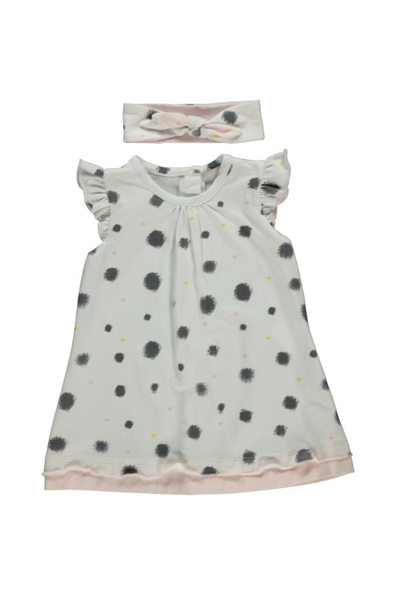 Polka Dots 2-Piece Dress & Headband Set