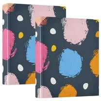 Polka Dots 3 Ring Binders 1.5 inch Hardcover File Folders with Interior Pockets A4 Size Organizer for School Office Hospital