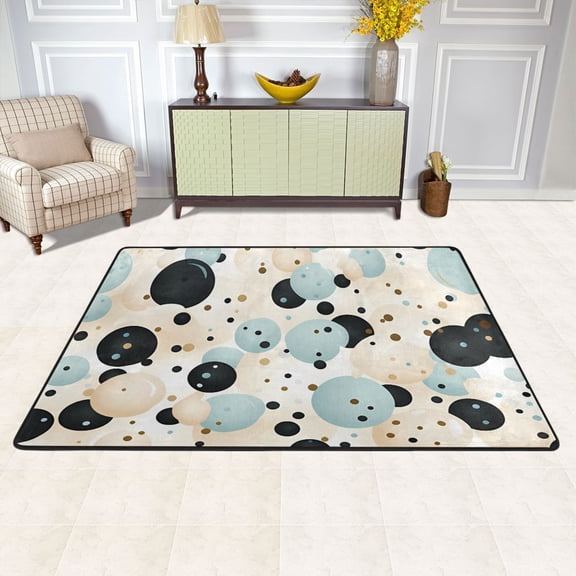 Polka Dots Area Floor Mats Soft Large Nursery Rugs Non-Slip Foam Carpets Living Room Doormat for Bedroom Dinning Decor 36" x 24"