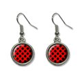 thumbnail image 1 of Polka Dots Black Red Dangling Drop Earrings, 1 of 1
