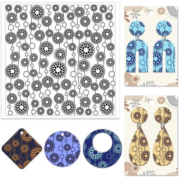 Polka Dots Circles Pearl Silicone Texture Stamp Polymer Clay Molds DIY Clay Texture Tools for Clay Pottery Earring Jewelry Making Stamp Engraving Machines Round 5.5x5.5inch