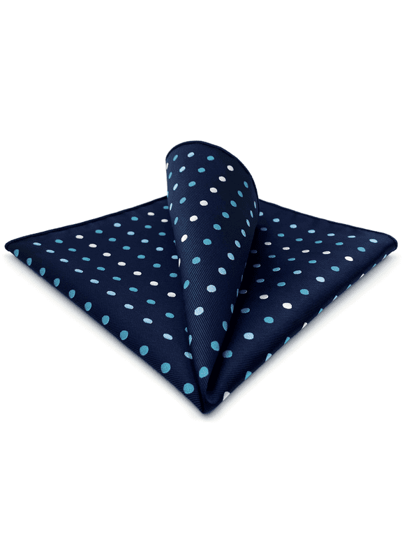 Polka Dots Dotty Blue Pocket Square Mens Hanky Silk Fashion