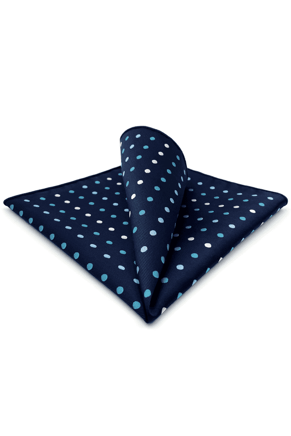 Polka Dots Dotty Blue Pocket Square Mens Hanky Silk Fashion