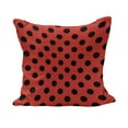 thumbnail image 1 of Polka Dots Fluffy Throw Pillow Cushion Cover, Retro Vintage Pop Art Theme Old 60s 50s Rocker Inspired Bold Image Oval Shapes, Decorative Square Accent Pillow Case, 40" x 40", Scarlet, by Ambesonne, 1 of 5