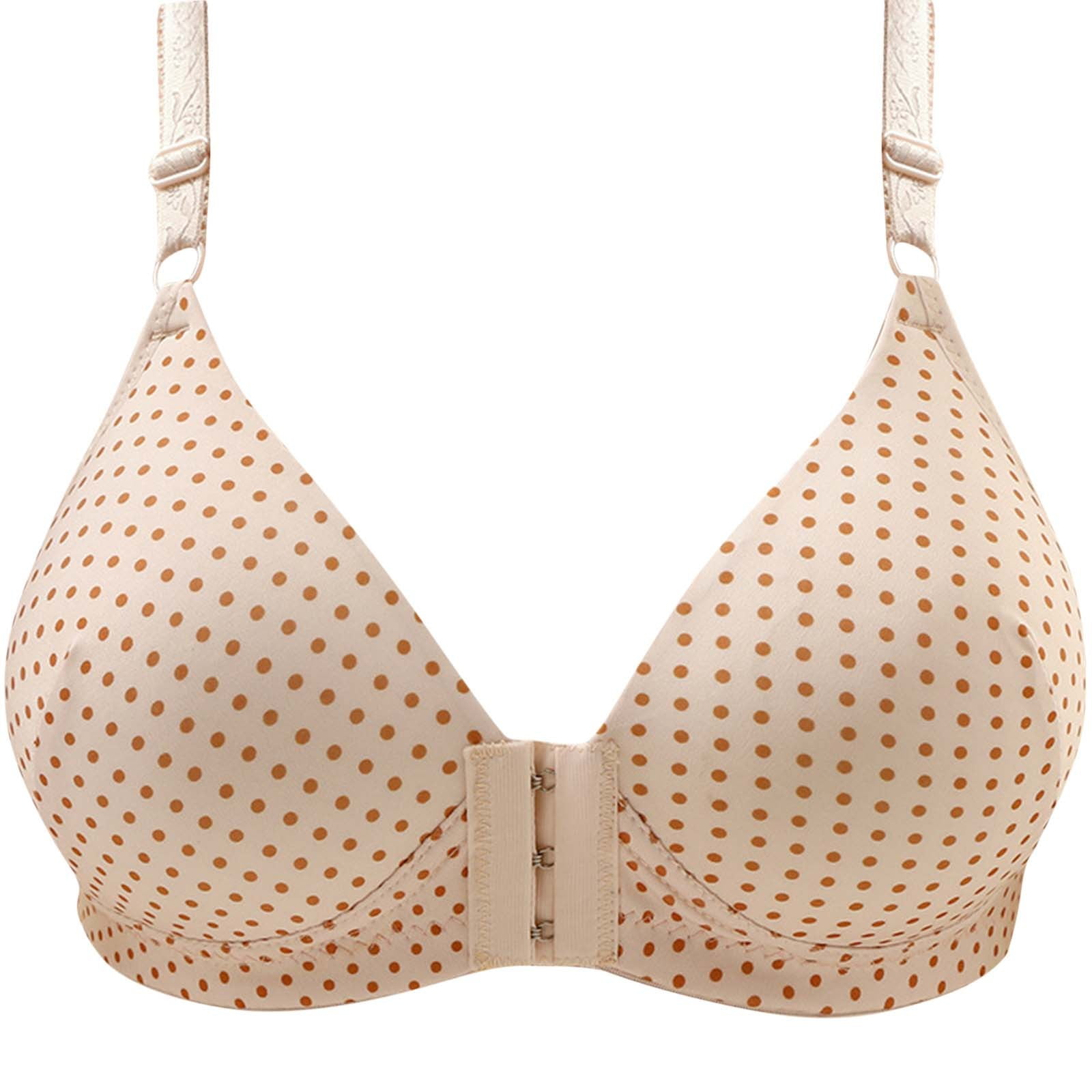 Polka Dots Full Coverage Front Closure Brass for Women Comfy Wirefree