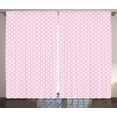 thumbnail image 1 of Ambesonne Polka Dots Curtains 2 Panel Set, Vintage Nursey, 108" x 90", White and Pink, 1 of 3