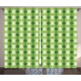thumbnail image 1 of Ambesonne Green Curtains 2 Panel Set, Polka Dots Striped Retro, 108" x 90", Green, 1 of 3