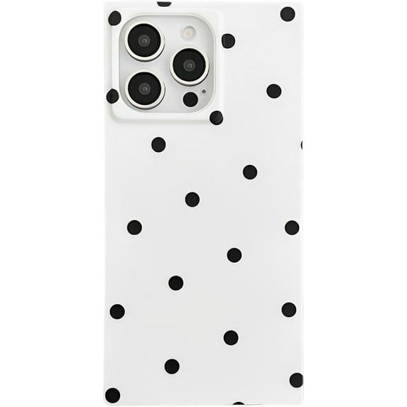 Polka Dots Matte Phone Case Compatible with iPhone 13 Pro 2021 Cute Retro Vintage Boho Stylish Design Slim Protective Girls Women Cover(iPhone 13pro 6.1",White)
