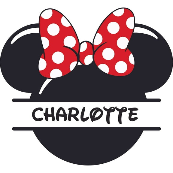 Polka Dots Minnie Mouse Cute Cartoon Customized Wall Decal - Custom Vinyl Wall Art - Personalized Name - Baby Girls Boys Kids Bedroom Wall Decal Room Decor Wall Stickers Decoration Size (20x20 inch)