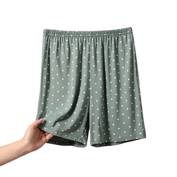 Polka Dots Modal Pajama Shorts for Women Summer Thin Loose Elastic Waist Sleepwear Soft Lounge Bottom