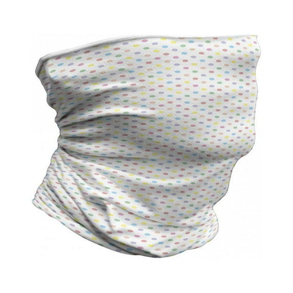 Polka Dots Neck Gaiter, Pastel Color Blemishes, Unisex, Multicolor, by Ambesonne