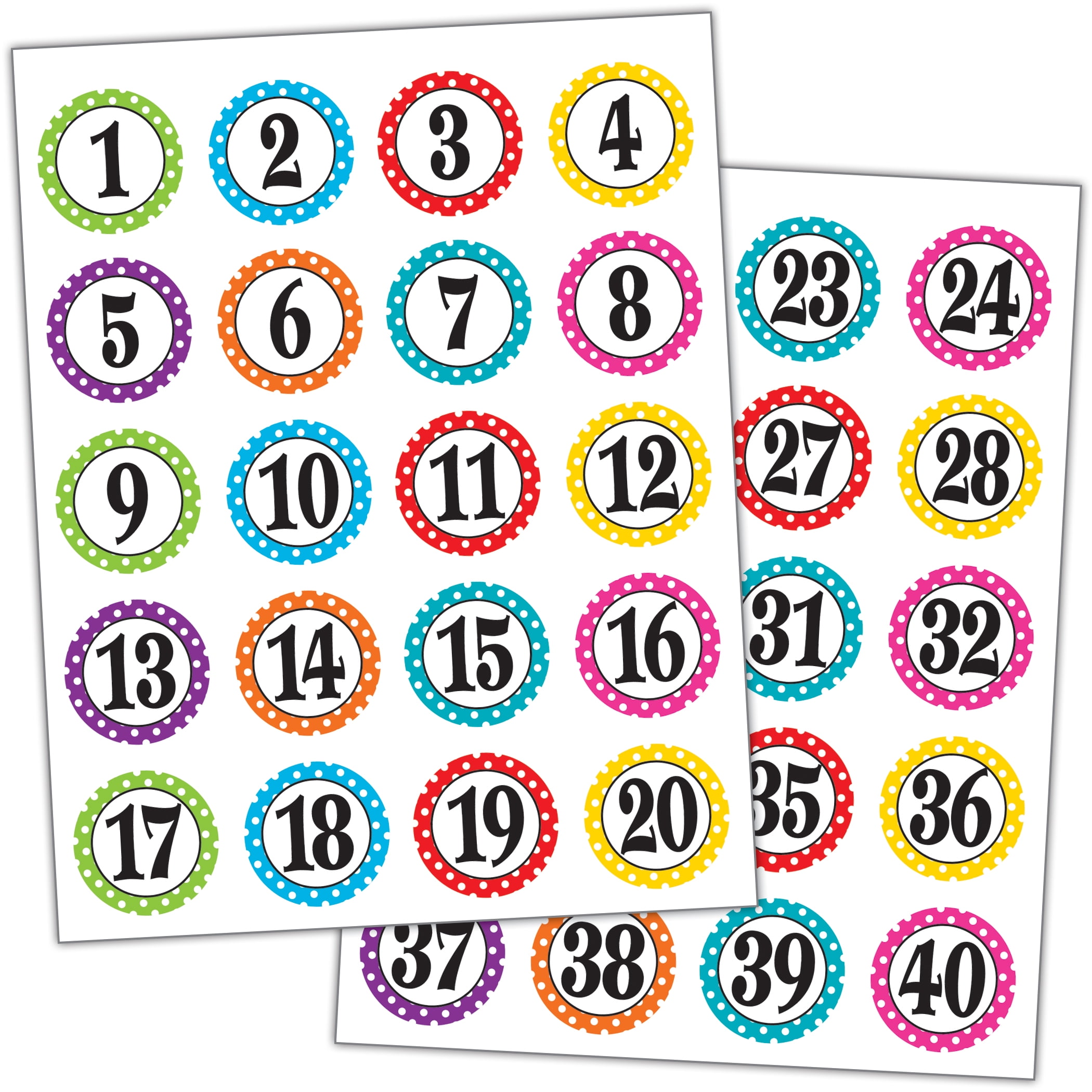 Teacher Created Resources Polka Dots Numbers Stickers
