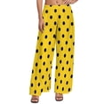 thumbnail image 1 of Polka Dots Pants High Waisted White And Yellow Office Trousers Street Fashion Custom Wide Pants, 1 of 6