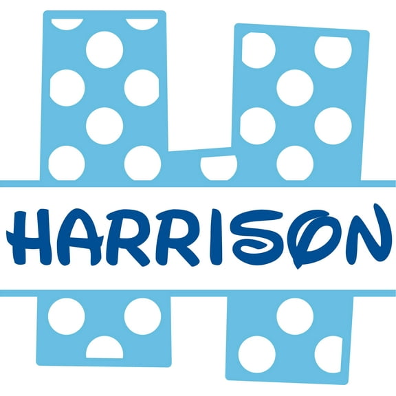 Polka Dots Pattern Name Initial Letter Customized Wall Decal - Custom Vinyl Wall Art - Personalized Name - Baby Girls Boys Kids Bedroom Wall Decal Room Decor Wall Stickers Decoration Size (40x40 inch)