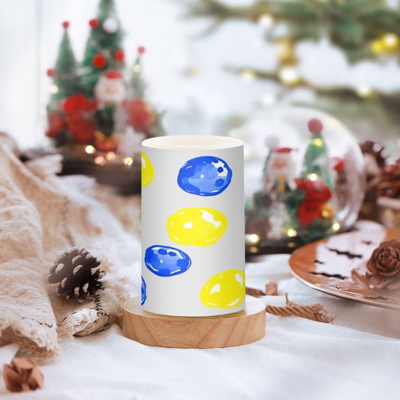 Polka Dots Pattern Set of 2 Flameless LED Candles Remote and Timer Indoor Outdoor