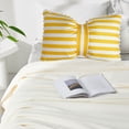 thumbnail image 1 of Polka Dots Pillow, Decorative Bow Cushion with Velvet Fabric, Lumbar Support Pillow, Detachable and Customizable Pillow for Living Room, Bedroom, and Office (Yellow), 1 of 6