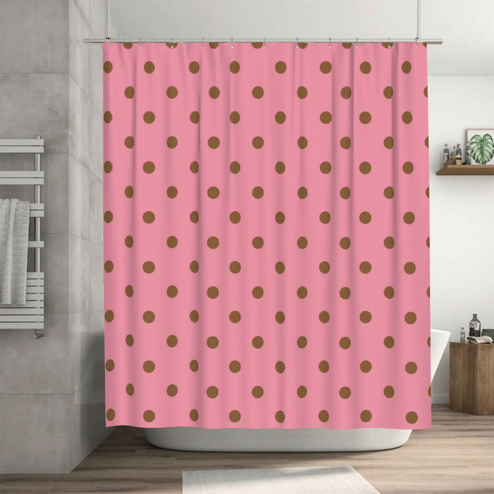 Pink And Brown Shower Curtain