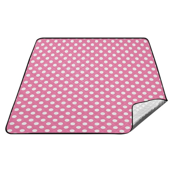 Polka Dots Pink Picnic Blanket Waterproof Beach Blankets Sandproof Large Mat with Storage Bag Camping Grass Travel Hiking Park 78"x78"