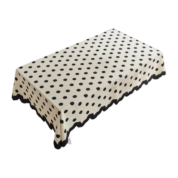 Polka Dots Rectangular Tablecloth, 47x31" Washable Polyester Fabric Table Cloth for Dining Tables, Parties, Restaurants, Weddings